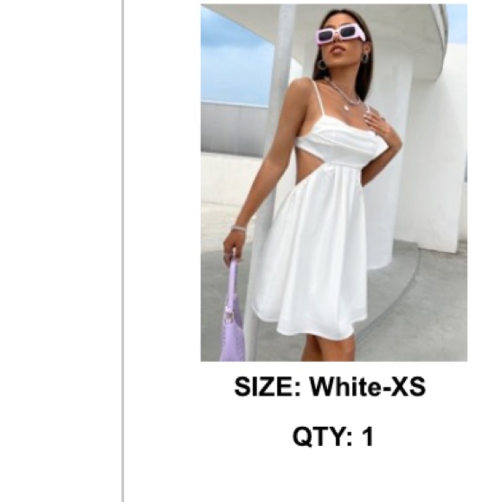 WHITE BACK-OUT DRESS - Picture 1 of 5